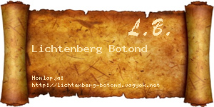 Lichtenberg Botond névjegykártya
